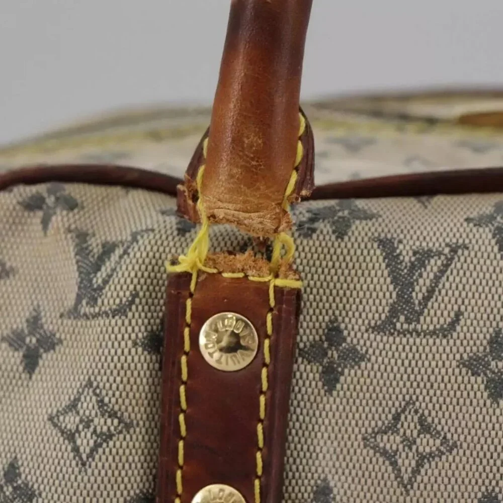 LOUIS VUITTON Monogram mini Marie Hand Bag Blue M92003 LV Auth bs20671